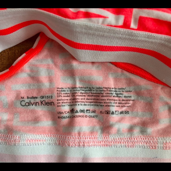 NWOT Calvin Klein Orange Bralette & Panty Set - Picture 4 of 5